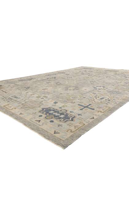 10 x 14 Modern Gray Turkish Oushak Rug 52890