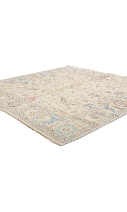 6 x 6 Modern Ivory Oushak Rug 79196