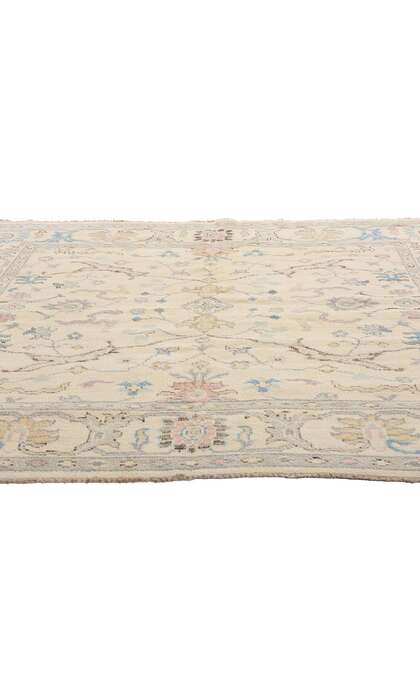 6 x 6 Modern Ivory Oushak Rug 79196