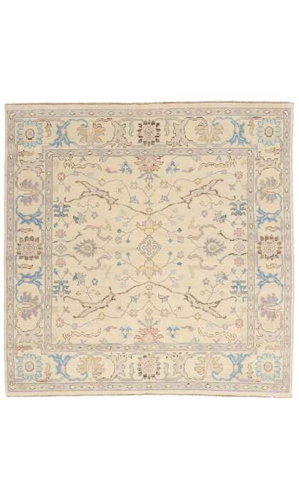 6 x 6 Modern Ivory Oushak Rug 79196