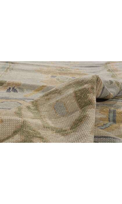 10 x 14 Modern Muted Blue Turkish Oushak Rug 52869