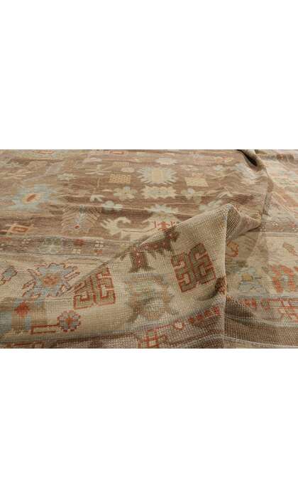 10 x 13 Modern Earth-Tone Turkish Oushak Rug 50853