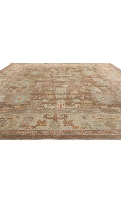 10 x 13 Modern Earth-Tone Turkish Oushak Rug 50853