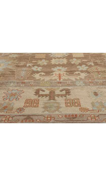 10 x 13 Modern Earth-Tone Turkish Oushak Rug 50853