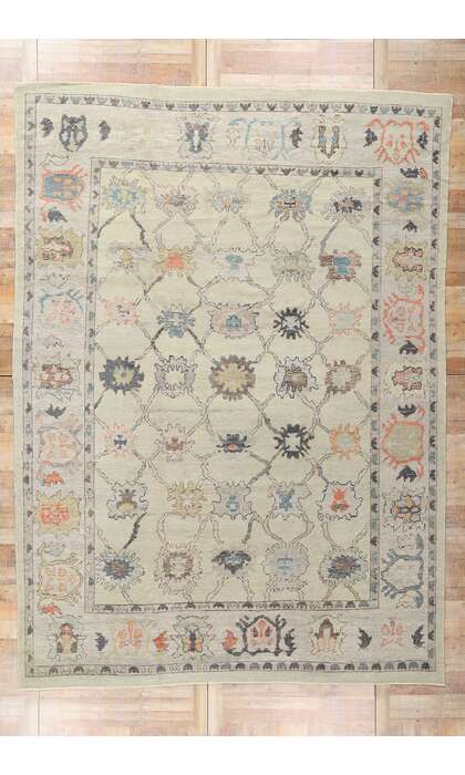 10 x 14 Modern Turkish Oushak Rug 52801