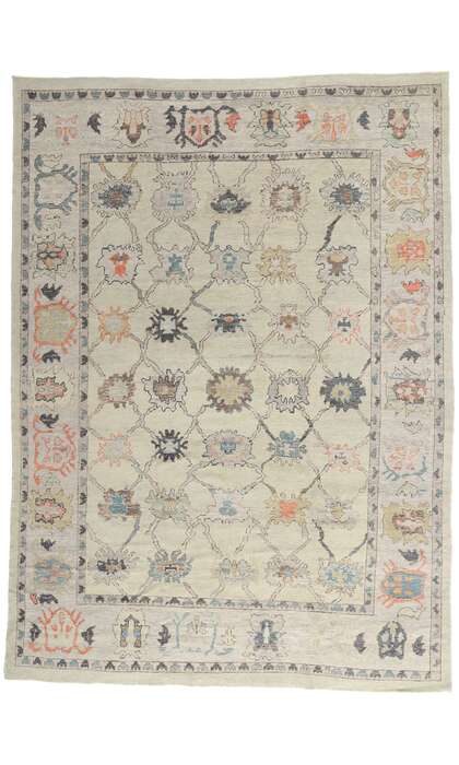 10 x 14 Modern Turkish Oushak Rug 52801