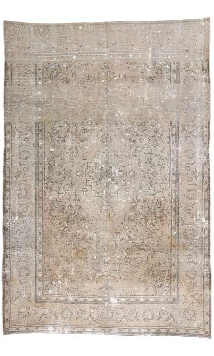 6 x 10 Distressed Vintage Persian Tabriz Rug 78588