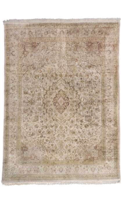 8 x 11 Vintage Persian Silk Qum Rug 77694
