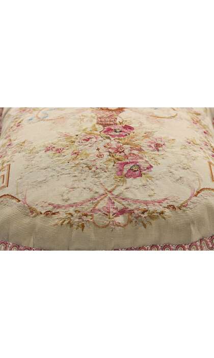 1 x 1 Pair of Antique French Aubusson Tapestry Pillows 79197