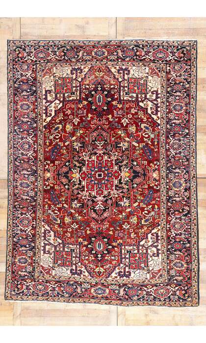 8 x 11 Antique Persian Heriz Rug 79179