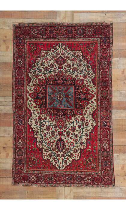 4 x 7 Antique Persian Sarouk Farahan Rug 76924
