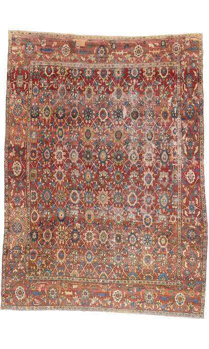 11 x 15 Late 19th Century Antique Persian Bakshaish Rug 78290