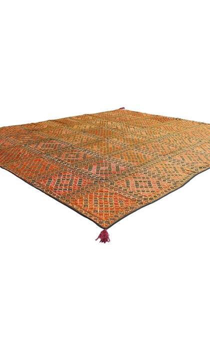 8 x 9 Antique Silk Shishedar Phulkari Textile 79206