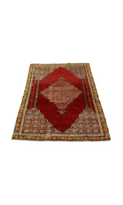 3 x 4 Antique Turkish Oushak Prayer Rug 51736