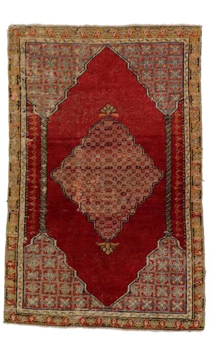 3 x 4 Antique Turkish Oushak Prayer Rug 51736