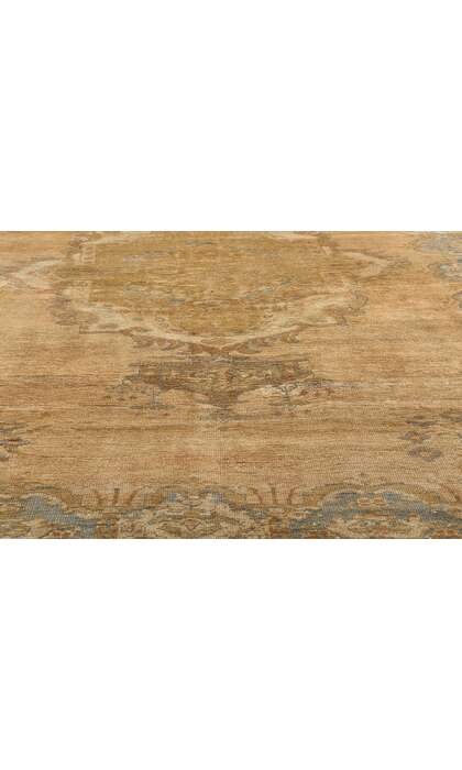 7 x 10 Vintage Earth-Tone Turkish Oushak Rug 73755
