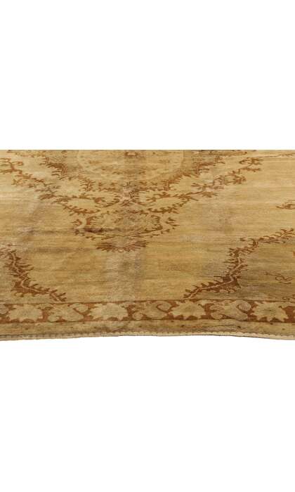 7 x 11 Vintage Earth-Tone Turkish Oushak Rug 50448