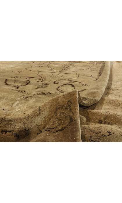 7 x 11 Vintage Earth-Tone Turkish Oushak Rug 51454