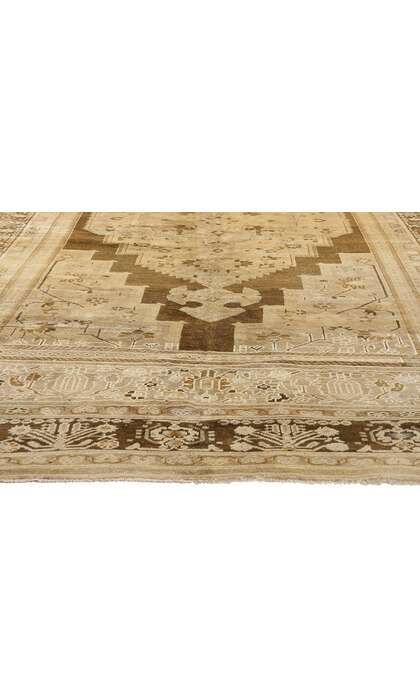 7 x 12 Vintage Earth-Tone Turkish Oushak Rug 73946