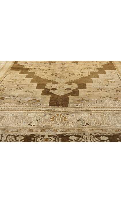 7 x 12 Vintage Earth-Tone Turkish Oushak Rug 73946