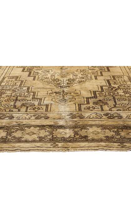 8 x 12 Vintage Earth-Tone Turkish Oushak Rug 74073