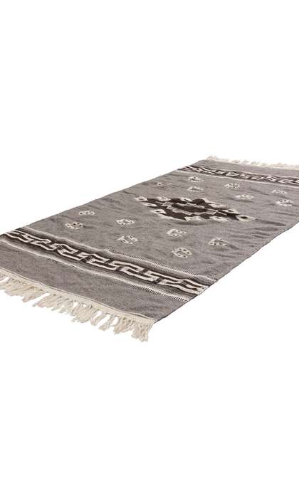 4 x 7 Vintage Gray Mexican Zapotec Rug 79193