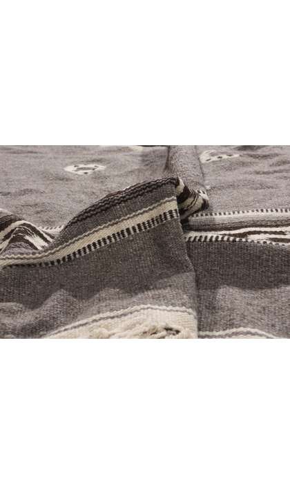 4 x 7 Vintage Gray Mexican Zapotec Rug 79193