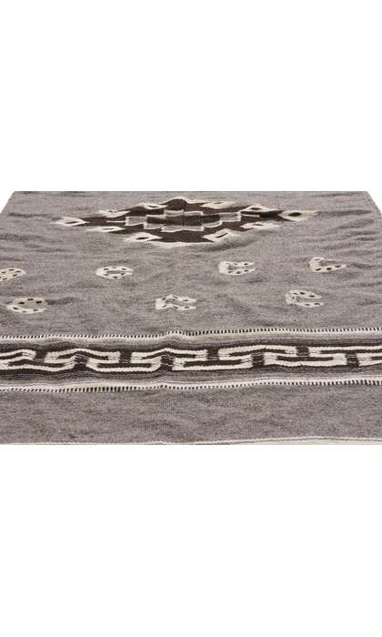 4 x 7 Vintage Gray Mexican Zapotec Rug 79193