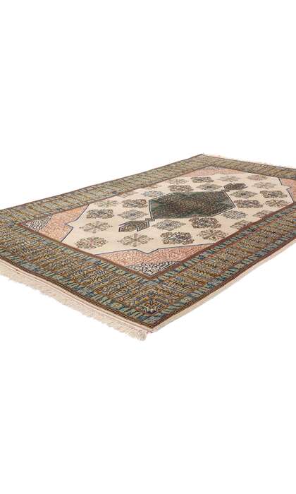 4 x 7 Vintage Ivory Persian Nain Rug 79190