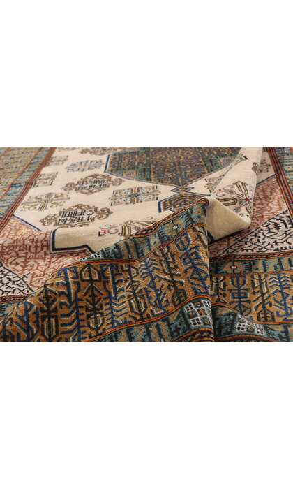 4 x 7 Vintage Ivory Persian Nain Rug 79190