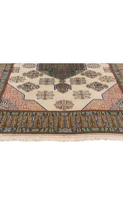 4 x 7 Vintage Ivory Persian Nain Rug 79190