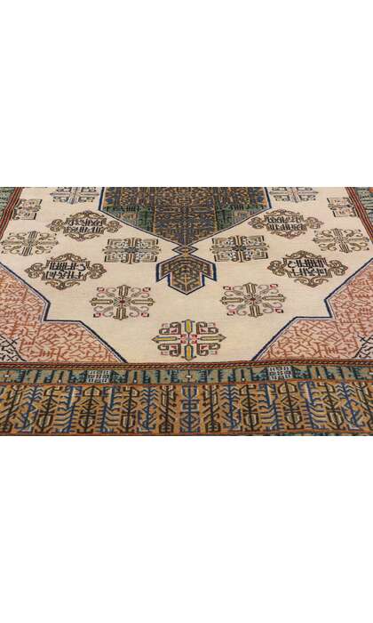 4 x 7 Vintage Ivory Persian Nain Rug 79190