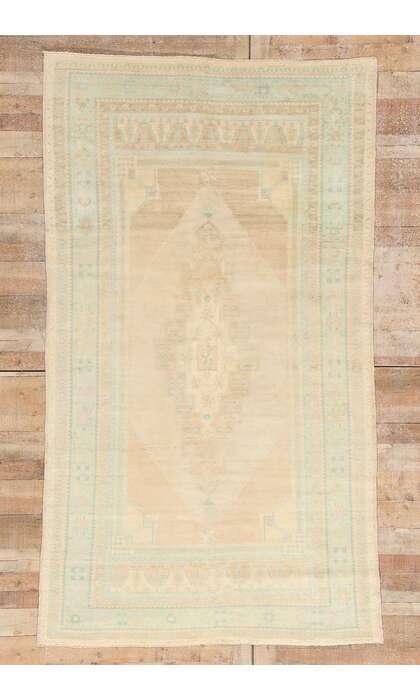 5 x 9 Vintage Muted Turkish Oushak Rug 53559