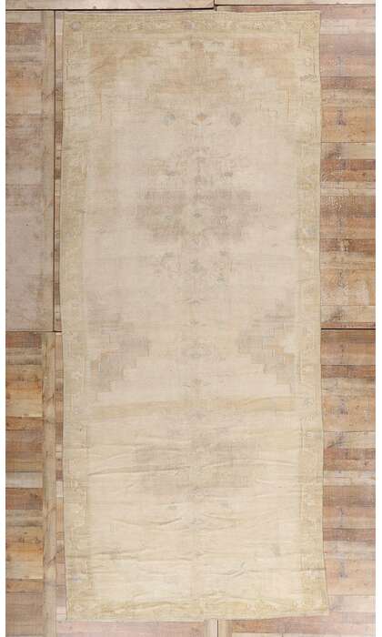 6 x 15 Vintage Muted Turkish Oushak Rug 53712