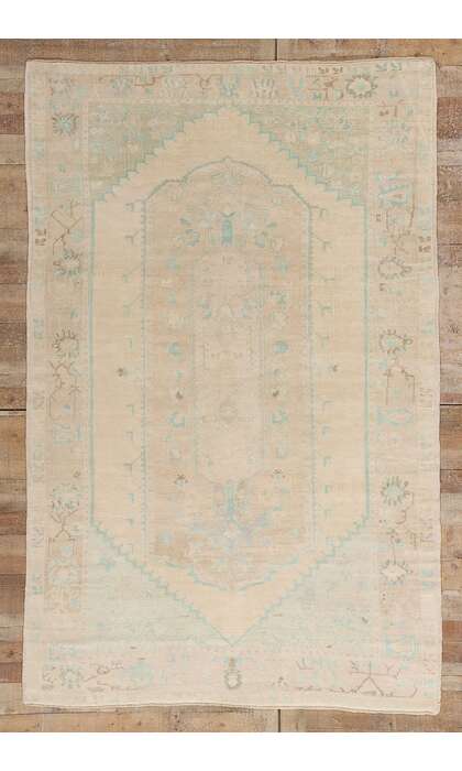 6 x 9 Vintage Muted Turkish Oushak Rug 52967