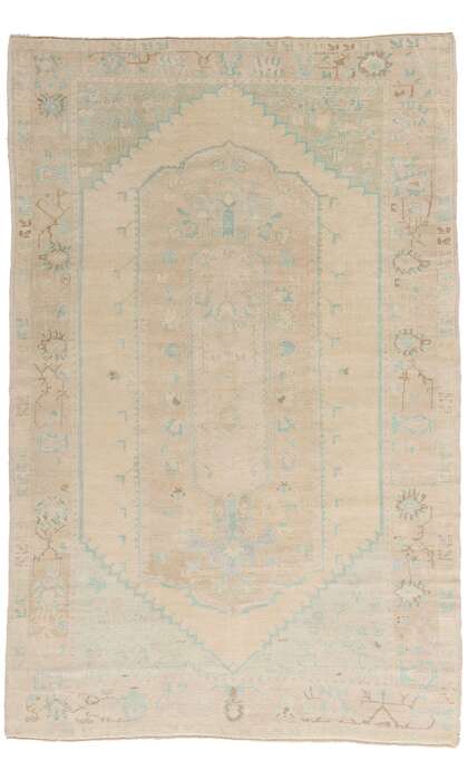 6 x 9 Vintage Muted Turkish Oushak Rug 52967