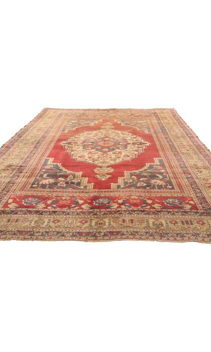 7 x 11 Vintage Turkish Oushak Rug 74095