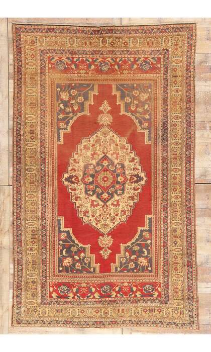 7 x 11 Vintage Turkish Oushak Rug 74095