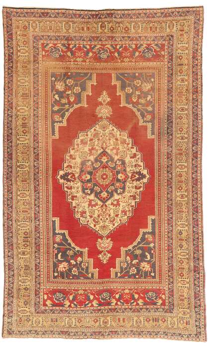 7 x 11 Vintage Turkish Oushak Rug 74095