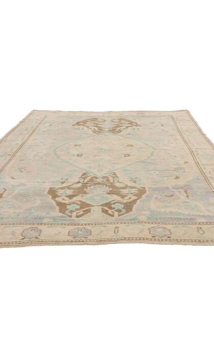 6 x 9 Vintage Pastel Turkish Oushak Rug 52965