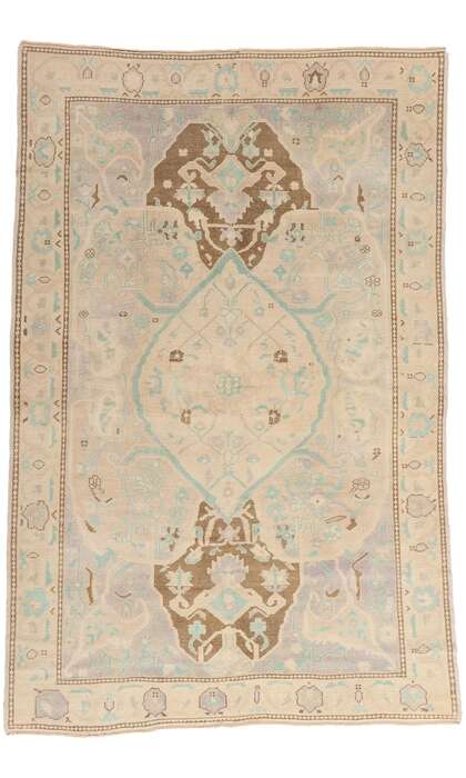 6 x 9 Vintage Pastel Turkish Oushak Rug 52965