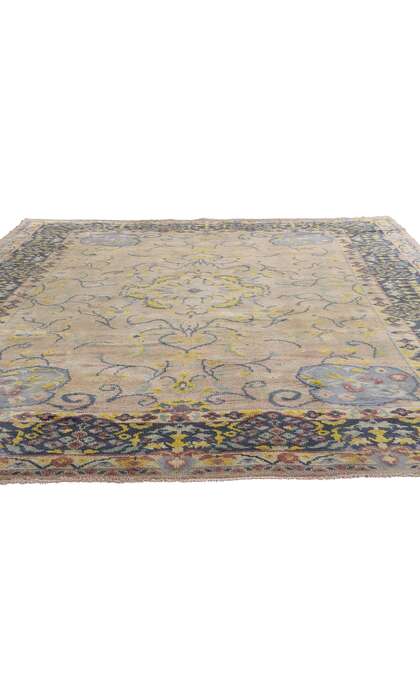 7 x 9 Vintage Pastel Turkish Oushak Rug 72323