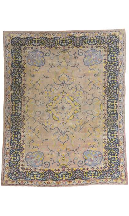 7 x 9 Vintage Pastel Turkish Oushak Rug 72323