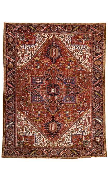 10 x 13 Antique Persian Heriz Rug 77030