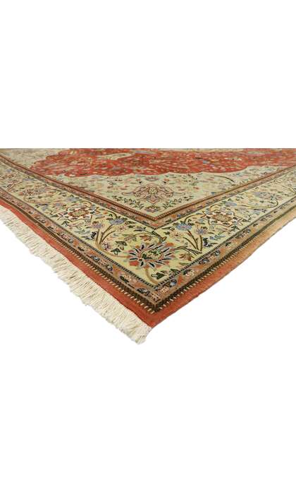 11 x 15 Vintage Persian Tabriz Hunting Rug 77353