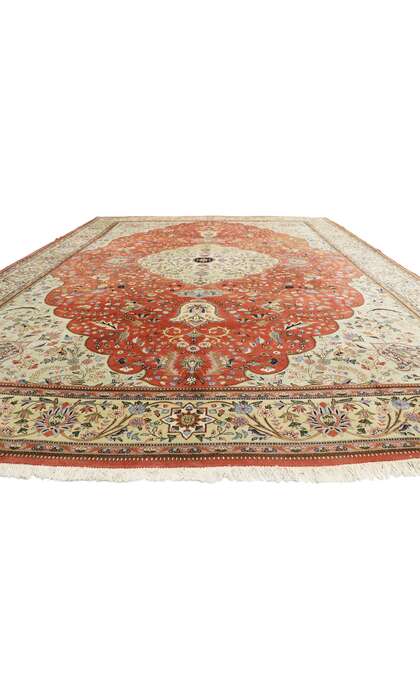 11 x 15 Vintage Persian Tabriz Hunting Rug 77353