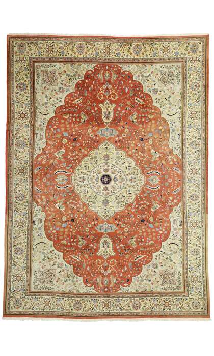11 x 15 Vintage Persian Tabriz Hunting Rug 77353