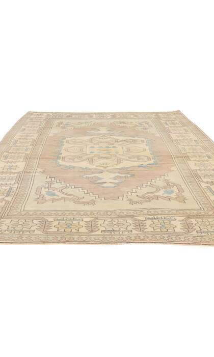 6 x 8 Vintage Pink Turkish Oushak Rug 53724