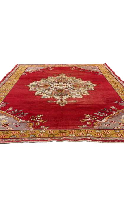 7 x 10 Vintage Red Turkish Oushak Rug 73774
