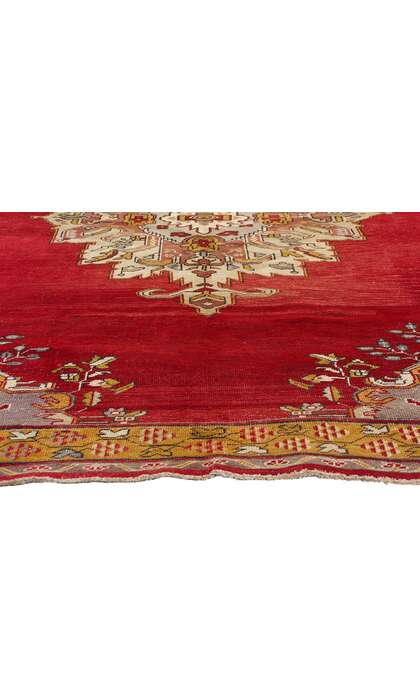 7 x 10 Vintage Red Turkish Oushak Rug 73774